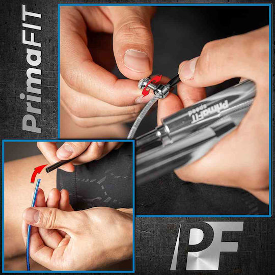 PrimaFit Springseil Fitness 3m Silber mit einstellbarer Länge