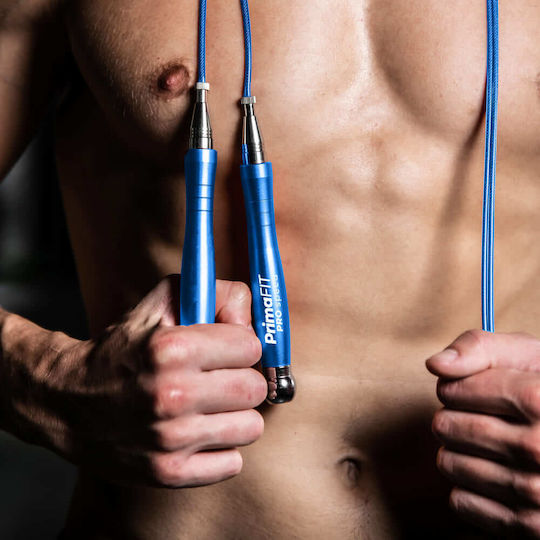 PrimaFit Springseil Fitness mit Gewicht 3m Blau mit einstellbarer Länge