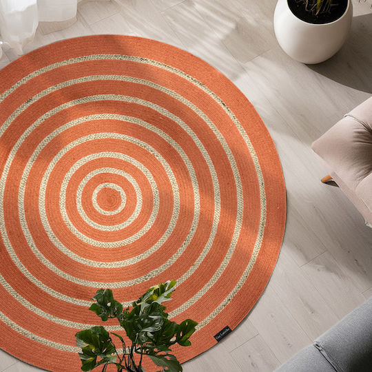 Guy Laroche Maya Round Summer Wicker Rug Terra 150cm