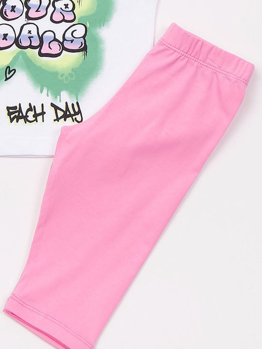 Kids' Set with Leggings Summer 2pcs White