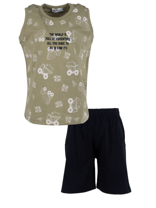 Kids' Set with Shorts Summer 2pcs Khaki