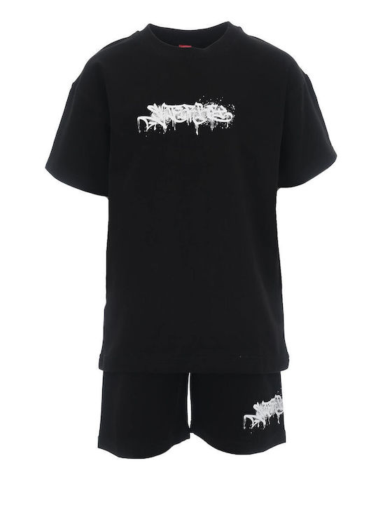 Kids' Set with Shorts Summer 2pcs Black Jersey