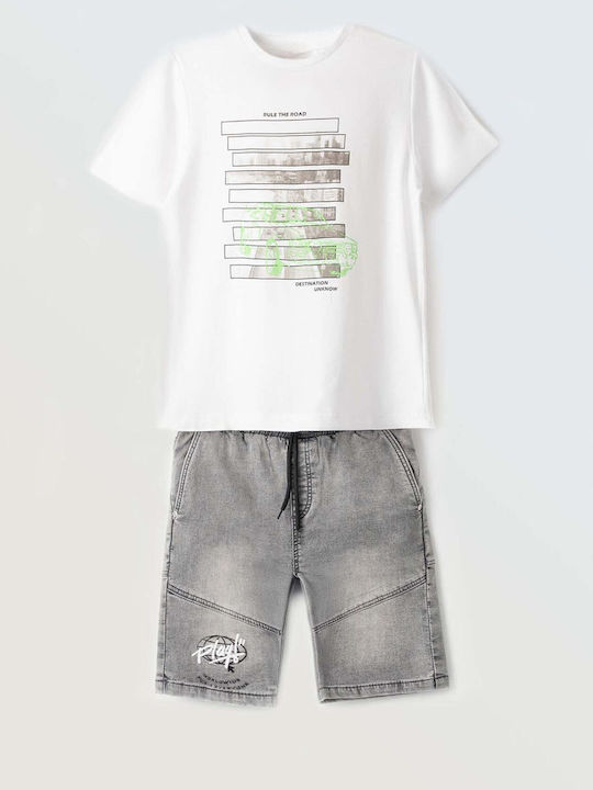 Kinder-Set mit Shorts Sommer 2Stück Weiß