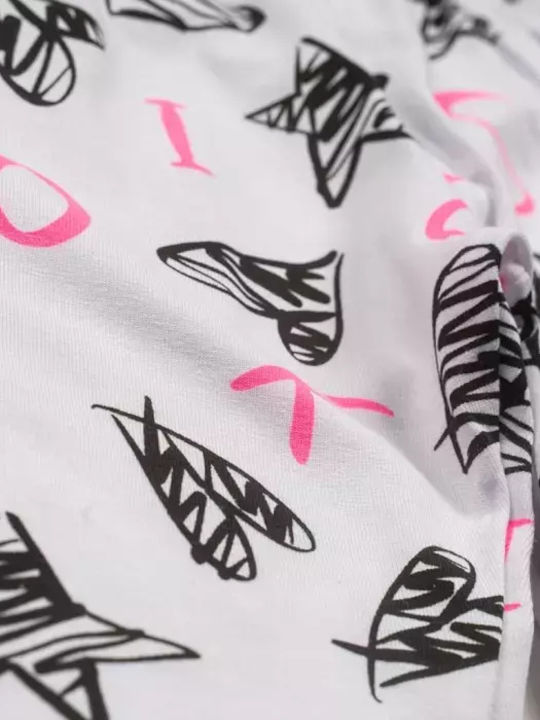 Kinder-Set mit Leggings Sommer 2Stück Fluo Pink, White