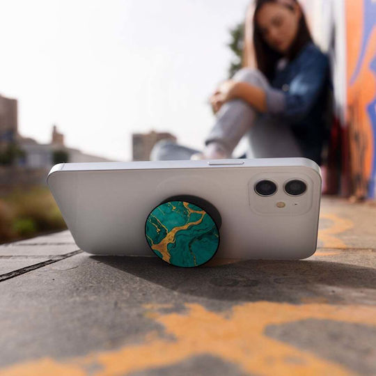 Sonique Pop Socket for Mobile Phone Marble Green