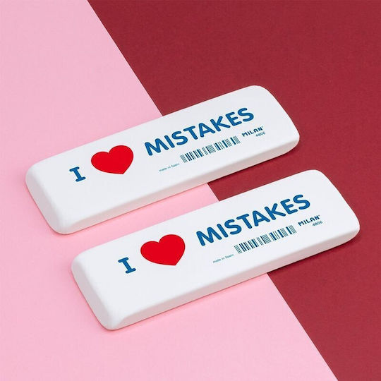 Γόμα Λευκή Ι Love Mistakes N4806 Milan 8414034648060