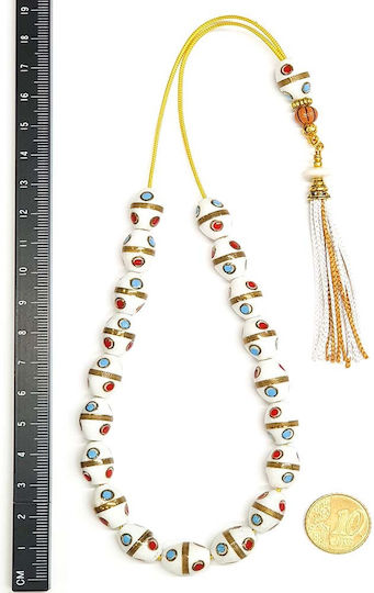 Roloi Komboloi Camel Bone Worry Beads Multicolour 33cm