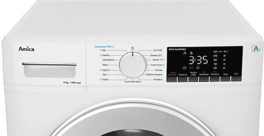 Amica Washing Machine 7kg with Steam Technology 1400 Rounds WA5S814ALiSH
