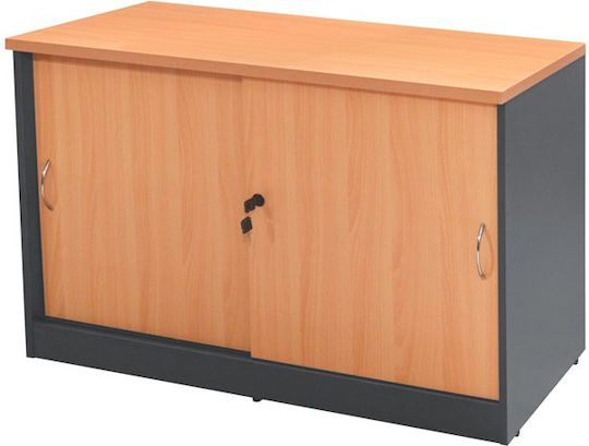 Шкаф За Бюро Sienna Дървен С Ключалка Череша 100x45x69см