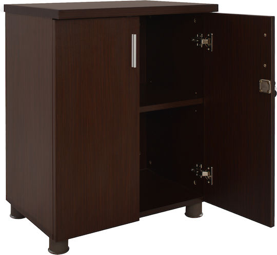 Vance Wooden Office Cabinet with Lock Wenge 60x46x75cm