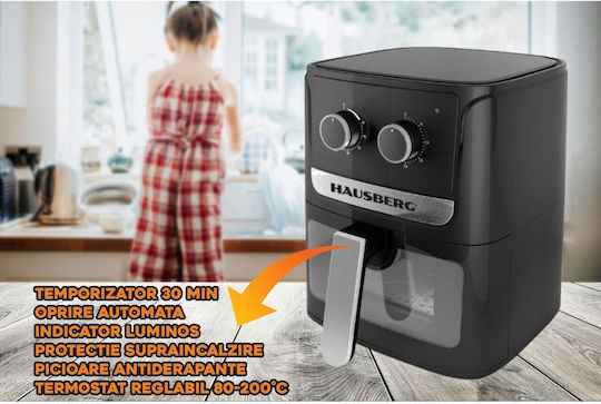 Hausberg Air Fryer 5lt Μαύρο HB2340