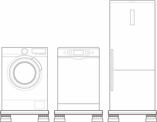 6060K Base For Washer/Dryer made of Plastic 60x60εκ. 1pcs