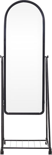 Polihome Connor Oglindă De Podea Arcuită Cu Cadru Metalic Negru 148x42.5cm