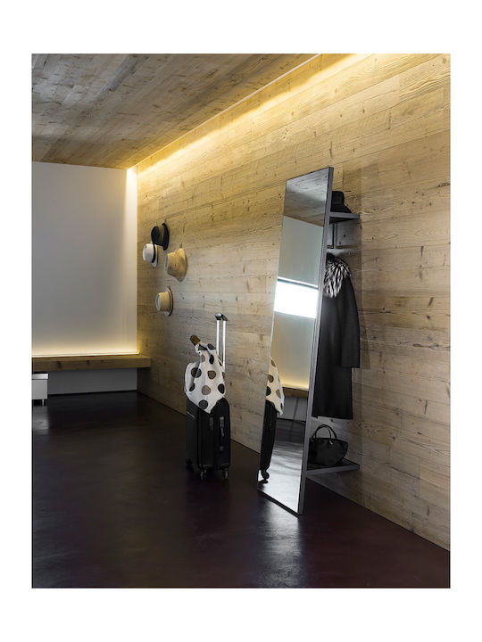 Casa Vogue Boden- oder Standspiegel mit Schwarzem Holzrahmen 190x50cm
