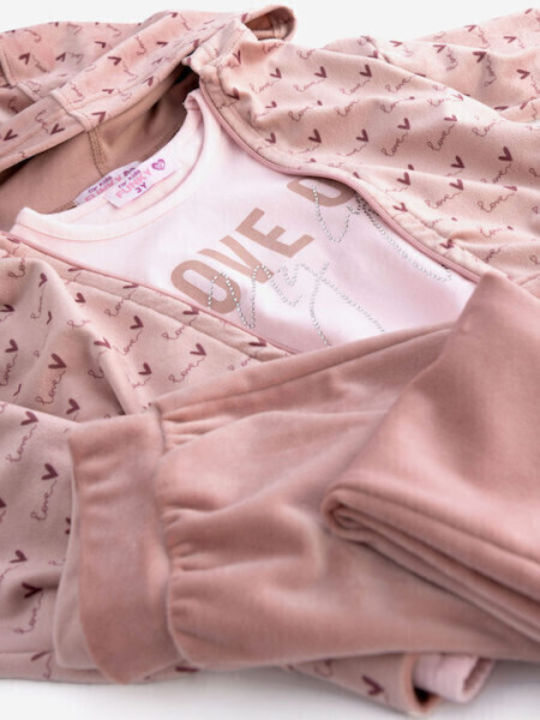 Kinder-Set mit Leggings Winter 3Stück Rosa