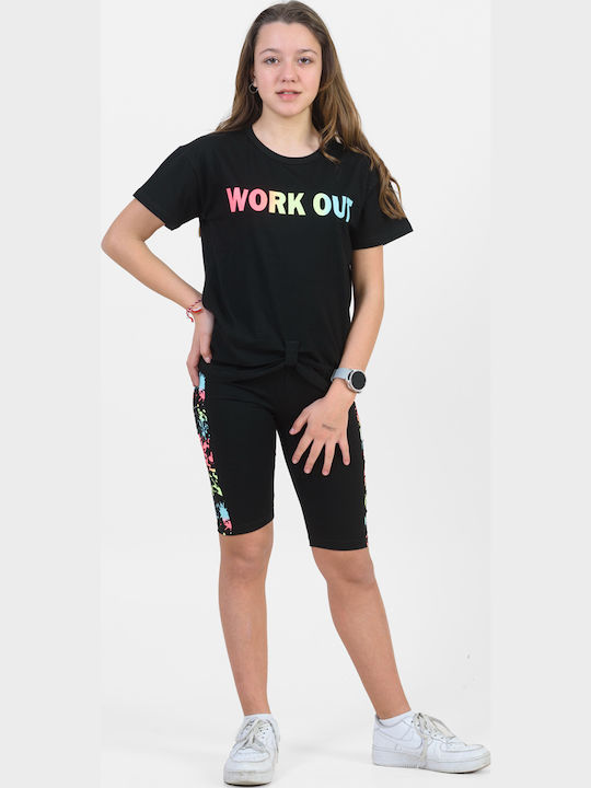 Kids' Set with Leggings Summer 2pcs Black