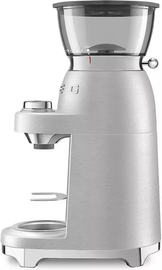 Smeg Elektrischer Kaffeemühle 150W mit einer Kapazität von 350gr und 30 Mahlstufen Silber