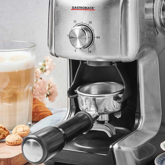 Gastroback Râșniță Electrică de Cafea 130W cu Capacitatea de Măcinare a Boabelor 400gr și 16 Nivele de Măcinare Argintie