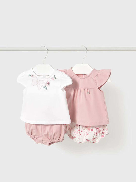 Kids' Set with Shorts Summer 4pcs Pink