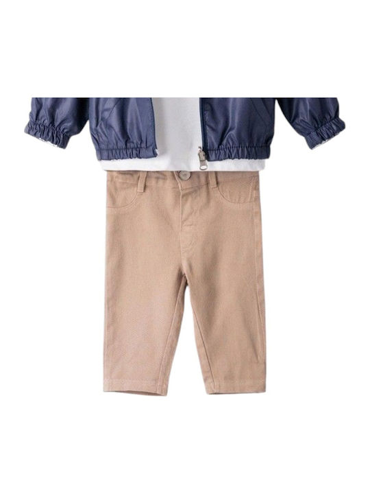Kids' Set with Pants & Outerwear Winter 3pcs Blue Navy