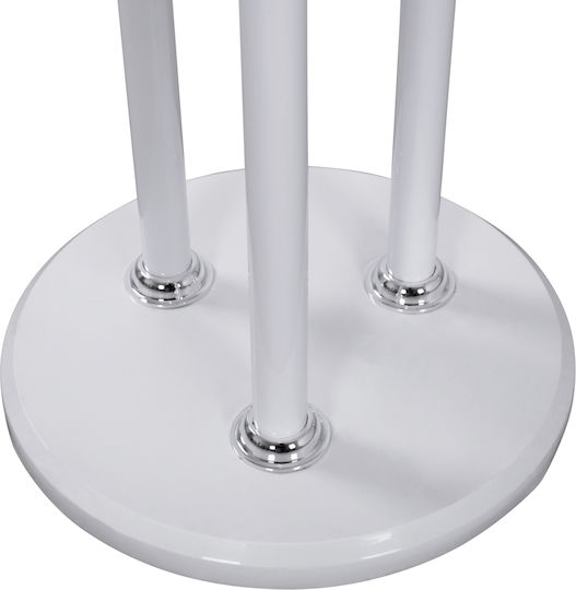 HomeMarkt Metallic Coat Rack White/ Natural Triple with Cement Base & 9 Hooks Wyatt 37x37x173cm