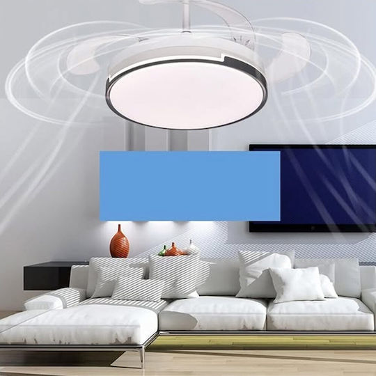 Ceiling Fan 121.92cm With Light Fixture White