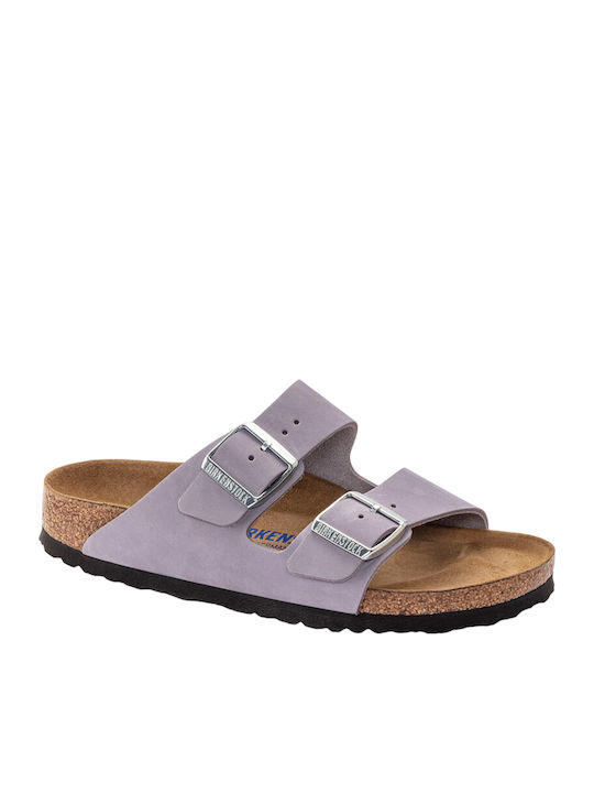 Arizona Soft Footbed Δερμάτινα Γυναικεία Σανδάλια Purple Fog Narrow Fit