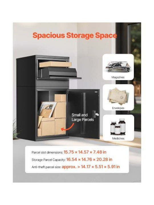 Vevor Outdoor Mailbox Metallic in Black Color