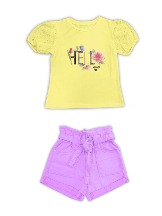 Kinder-Set mit Shorts Sommer 2Stück Lilac