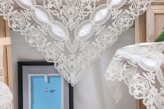 Liolios Home Τραπεζομάντηλο με Κέντημα Ivory 150x265εκ.