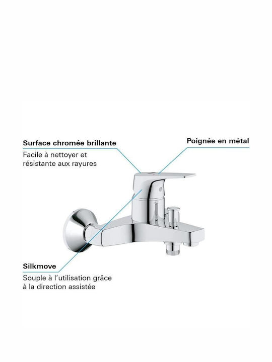 Grohe Миксер Батерия Баня Сребрист