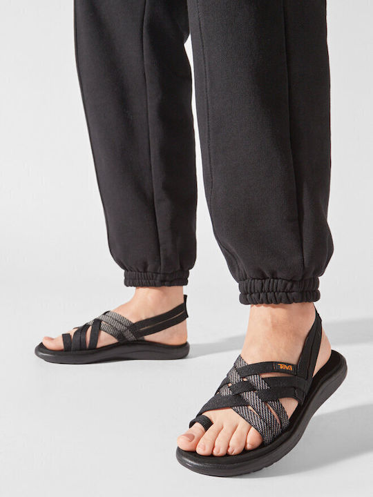 Teva Voya Strappy Women's Flat Sandals in Black Color 1099271-HBK
