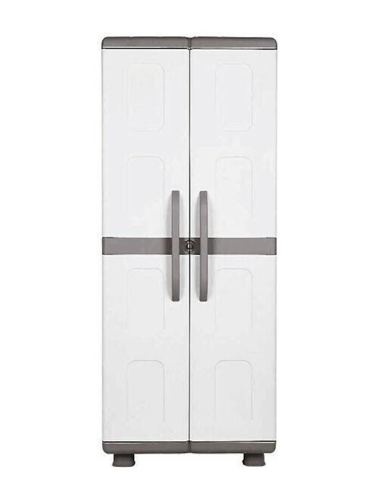 Dulap cu două uși Aria Plastic cu Separator & 4 Rafturi Gri/Antracit 73x44x179cm
