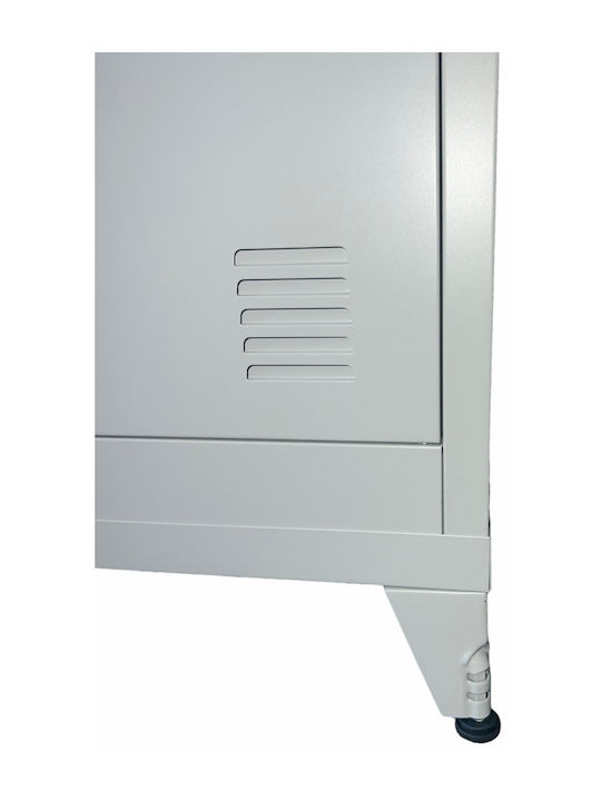 Single-leaf Metal Outdoor Storage Cabinet with Locking Capability with 3 Shelves 40x40x120 cm