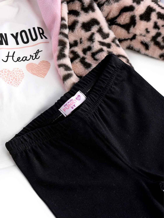 Kinder-Set mit Leggings & Jacke Winter 3Stück Ecru