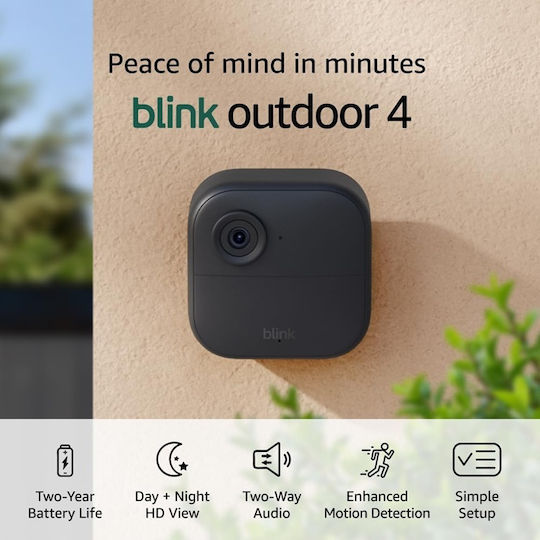 Blink Outdoor 4 IP Камера за наблюдение Wi-Fi Full HD 1080p Водоустойчива с Двупосочна Комуникация