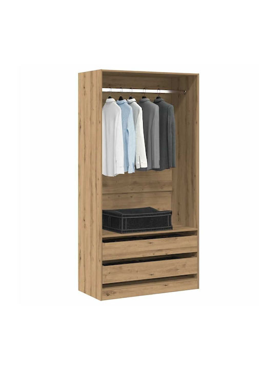 vidaXL Cuier de podea din Lemn Maro 100x50x200cm