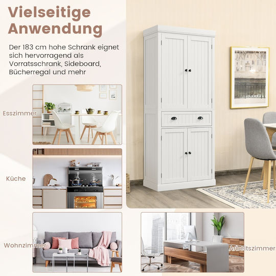 Bodenstehender Schrank Weiß 76x40x183cm