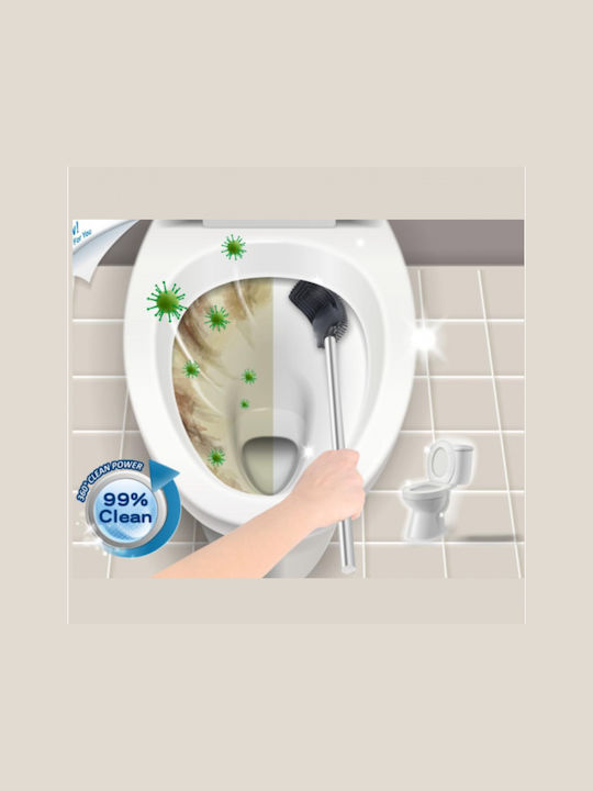 Inter Ceramic 8355S Metallisch Set aus Toilettenbürste und Mülleimer für das Badezimmer 6Es Silber