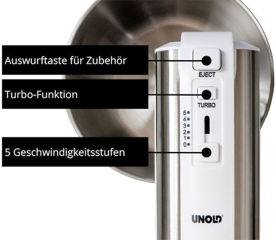 Unold Hannah Μίξερ με Inox Κάδο 3.5lt Λευκό 500W