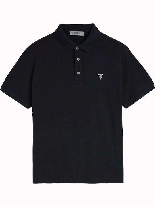 Polo Short Sleeve Black Blouse