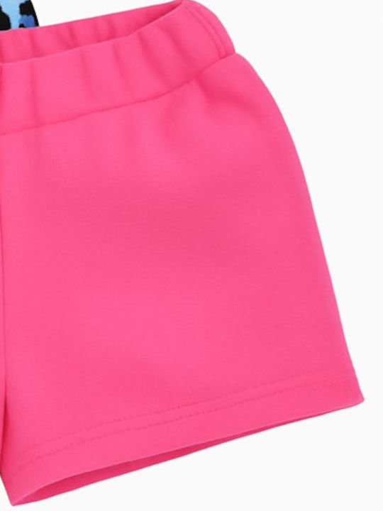 Kinder-Shorts/Bermudas Stoff Leopard, Pink, Blue 2Stück