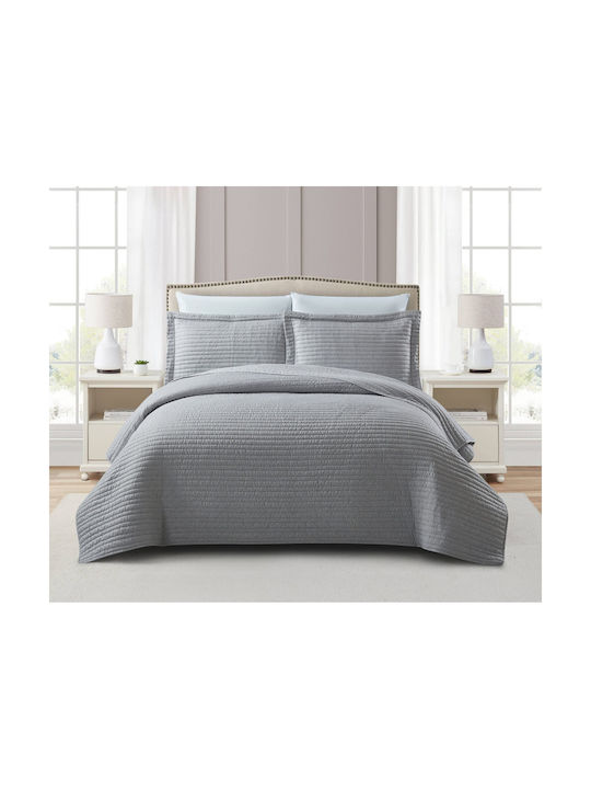 Liolios Home Pillowcase Set Quilted Lt Grey 50x70cm.
