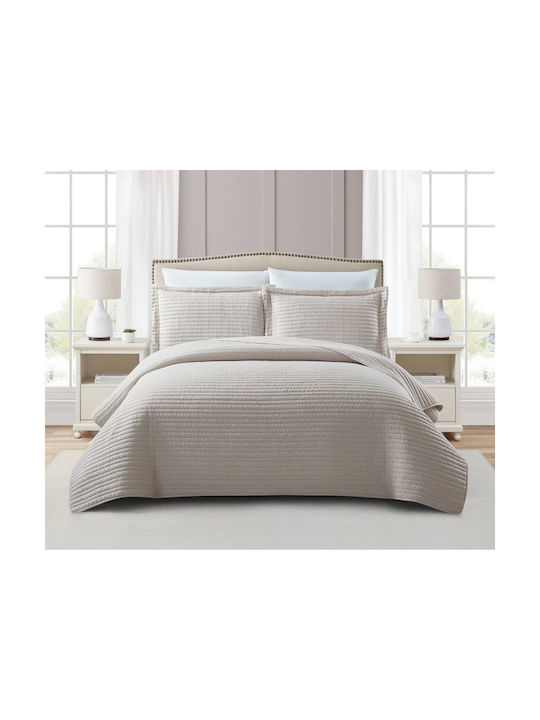 Liolios Home Σετ Μαξιλαροθήκες Καπιτονέ Beige 50x70εκ.