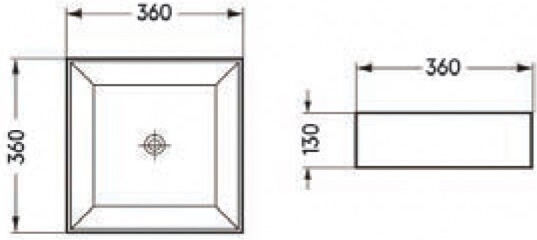 Tema Επικαθήμενος Νιπτήρας Πορσελάνης 36x36x13cm Μαύρος Tema Επικαθήμενος Νιπτήρας Πορσελάνης 36x36x13cm Μαύρος