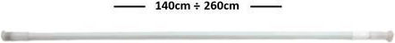 Import Hellas Straight Shower Curtain Rod with Suction Cup Aluminium White Ø22mm 140cm
