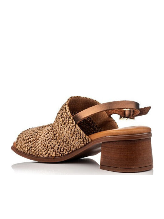 Stoff Sandalen Braun