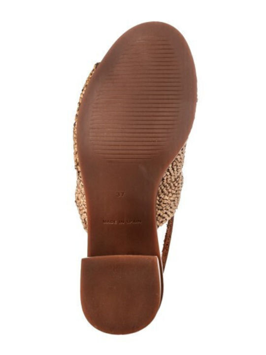 Stoff Sandalen Braun