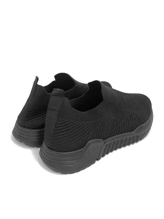 Stoff Herren Slip-Ons Schwarz