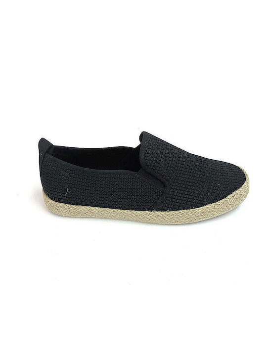 Stoff Herren Slip-Ons Schwarz